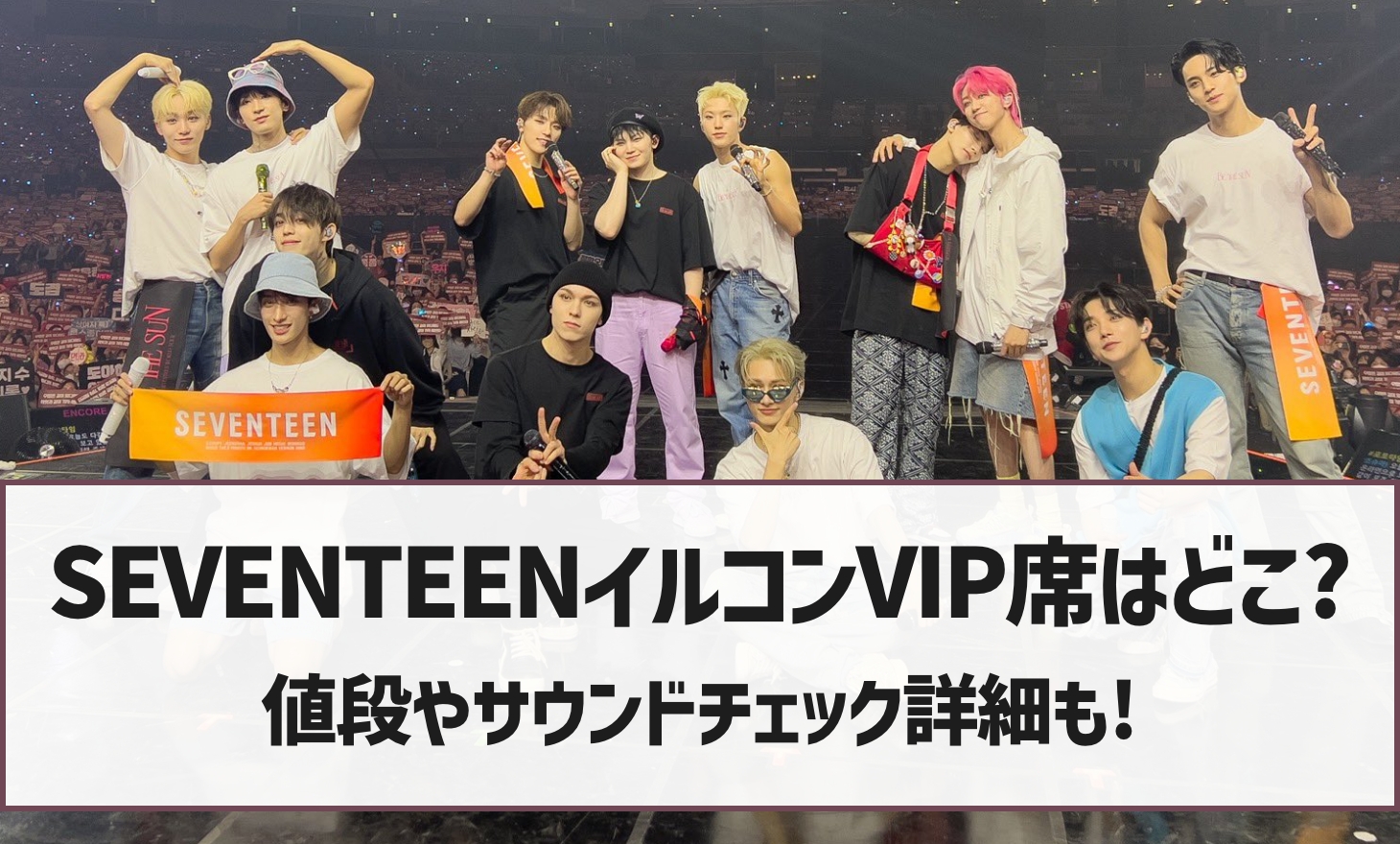 Seventeen セブチ Vip席はどこ 値段は サウンドチェックって ケイパプチョアヘヨ